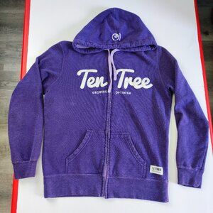 10 Tree apparel full zip hoodie kangaroo pockets purple women's size S